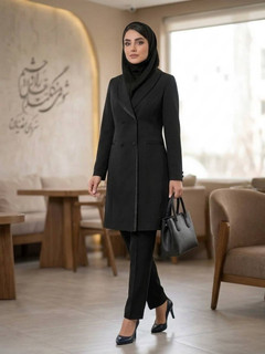 مانتو شلوار اداری یقه دوبل سوپر مازراتی اعلا