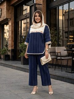 ست پانچ شلوار با خرجکار هندی