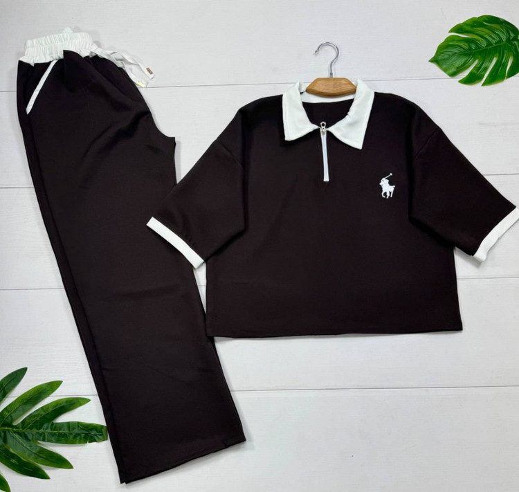 ست نیم زیپ polo ترند (پلوشرت شلوار)